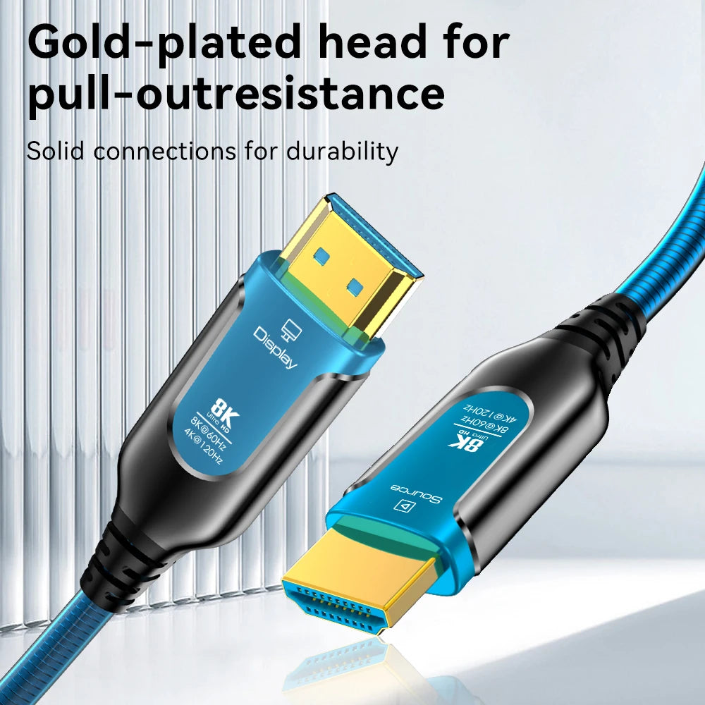 8K Armored HDMI Fiber Optic Cable 48Gbps 8K 60Hz 120Hz Ultra High Speed Armor HDMI 2.1 Cable Dynamic HDR EARC HDCP for HD TV Box