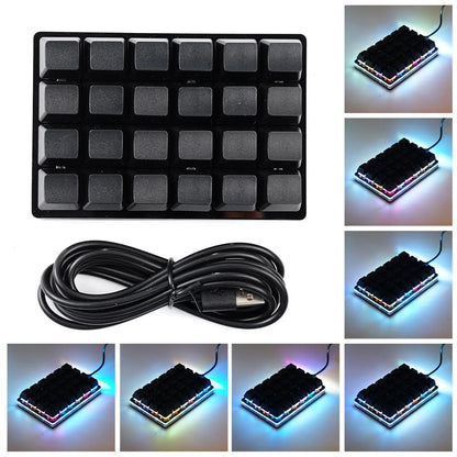 USB Programming Macro Custom Mechanical Keyboard RGB 24/16/12/9/8/4/3/2 Key Copy and Paste DIY Gaming Mini Keypad Macropad