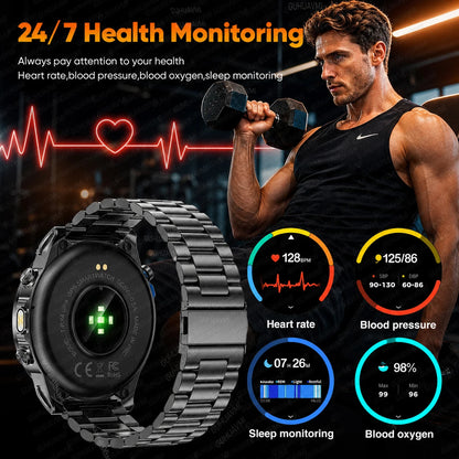 T-RX4 Ultra GPS Outdoors Military Smart Watch Men 1.7" AMOLED Compass 10ATM Waterproof 850mAh Battery Bluetooth Call Smartwatch