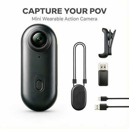4K HD Mini Vlog Camera with WiFi Wireless Portable Action Body Cam for Sports Travel Photography Pocket Sized Video Recorder