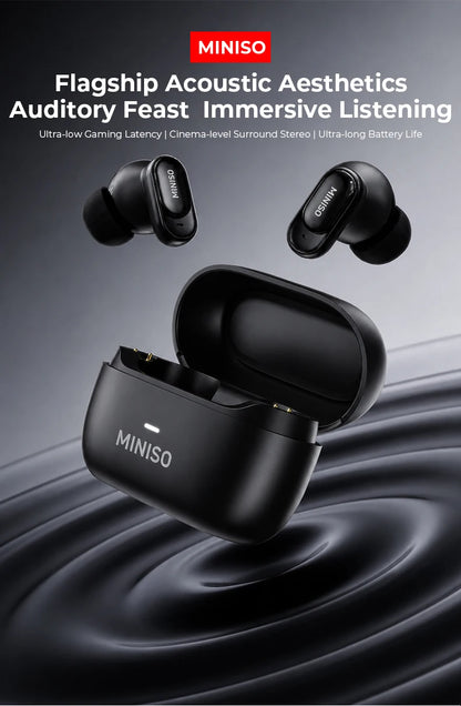 MINISO MS130 Wireless Bluetooth Earphones ENC Soft Wireless Headphones Sport Low Latency Comfort In-Ear Earbuds Macaron Travel