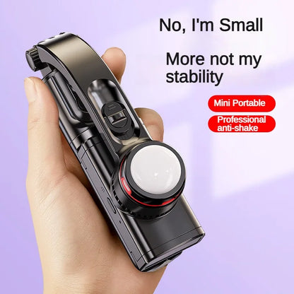 Mobile gimbal Stabilizer Foldable with Tripod Stand, Anti-Shake Function and Phone Holder for Live Streaming and Selfie Stick