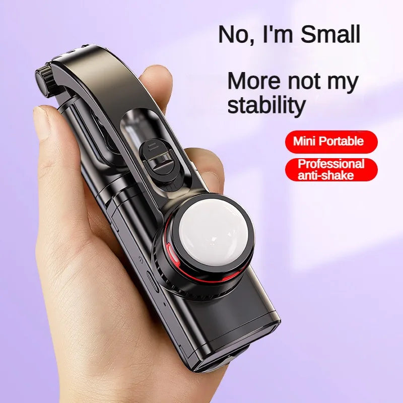 Mobile gimbal Stabilizer Foldable with Tripod Stand, Anti-Shake Function and Phone Holder for Live Streaming and Selfie Stick