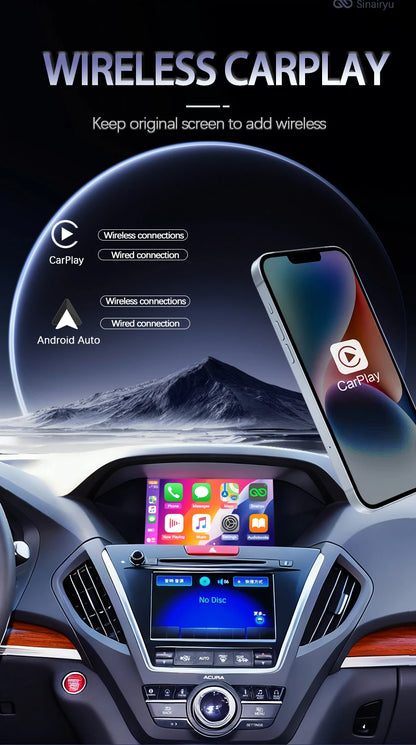 Car Wireless Android Auto Apple CarPlay Tv Box For Acura RDX TLX ILX RLX MDX YD3 Radios Smart System Upgraded OEM Screen Camera