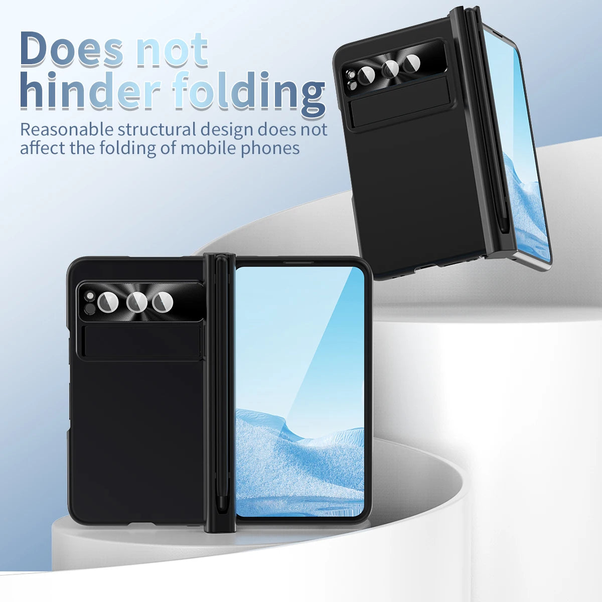 For Google Pixel Fold Electroplating Case with Pen Slot Hinge Full Protection Magnetic Hinge Automatic Adsorption Phone Cover