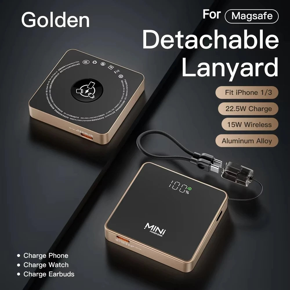 Mini 3-In-1 Powerbank For Magnetic Wireless Power Banks Portable Fast Charging External For iPhone 17 iWatch Carregador Portátil