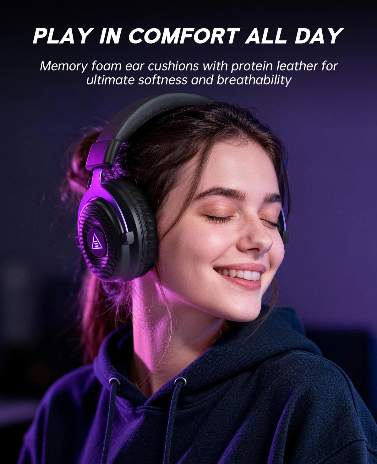 Oneodio EKSA E900 WT 2.4G Wireless Gaming Headset Tri-Mode Over Ear Bluetooth Headphones Gamer With Mic RGB For PC PS4 PS5 80Hr