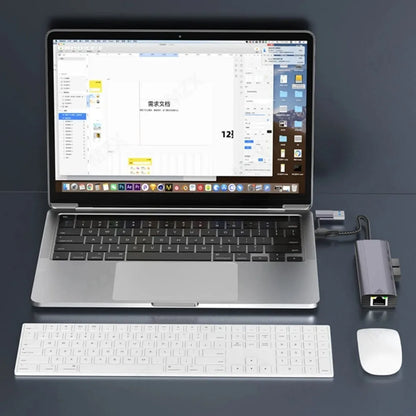 MZX USB A Type C 3.0 Hub to RJ45 Network Card Converter 1000Mbps Ethernet Concentrator Adapter Docking Stattion Splitter Dock