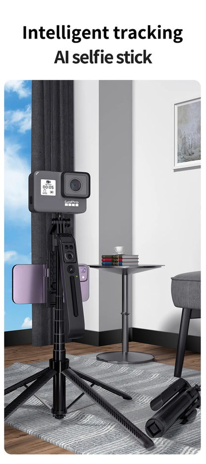 COOL DIER C12 AI Tracking Gimbal Tripod Gimbal Stabilizer Wireless Selfie Stick Foldable Holder With Bluetooth Shutter For Live