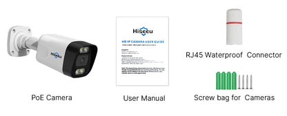 Hiseeu POE 5MP 8MP 4K IP Camera Color Night Vision Face Detection Waterproof H.265 Home Security Surveillance CCTV Cameras