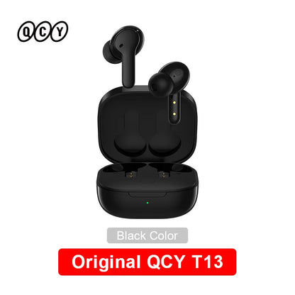QCY T13 Wireless Bluetooth Earphone with 4 Mics ENC HD Call Headset V5.1 TWS Earphone Touch Control Earbuds Long Standby 40H