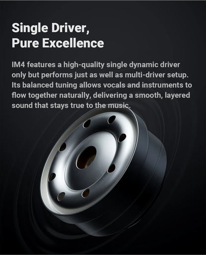 Fosi Audio IM4 Hifi Wired Earphones Open-Back Dynamic Drivers IEM Headphones For Music Monitoring Gaming Earbuds