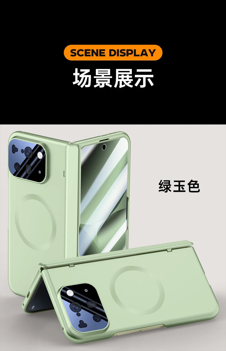 For Google Pixel 10 Pro Fold Case Magsafe Matte Spring Hinge Lens Screen Protector Full Protection All-inclusive Cover