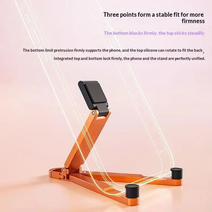 (.) Mini Foldable Keychain Phone Stand Multi-Angle Adjustable Lightweight Hands-Free Cell Phone Holder For Travel Desk
