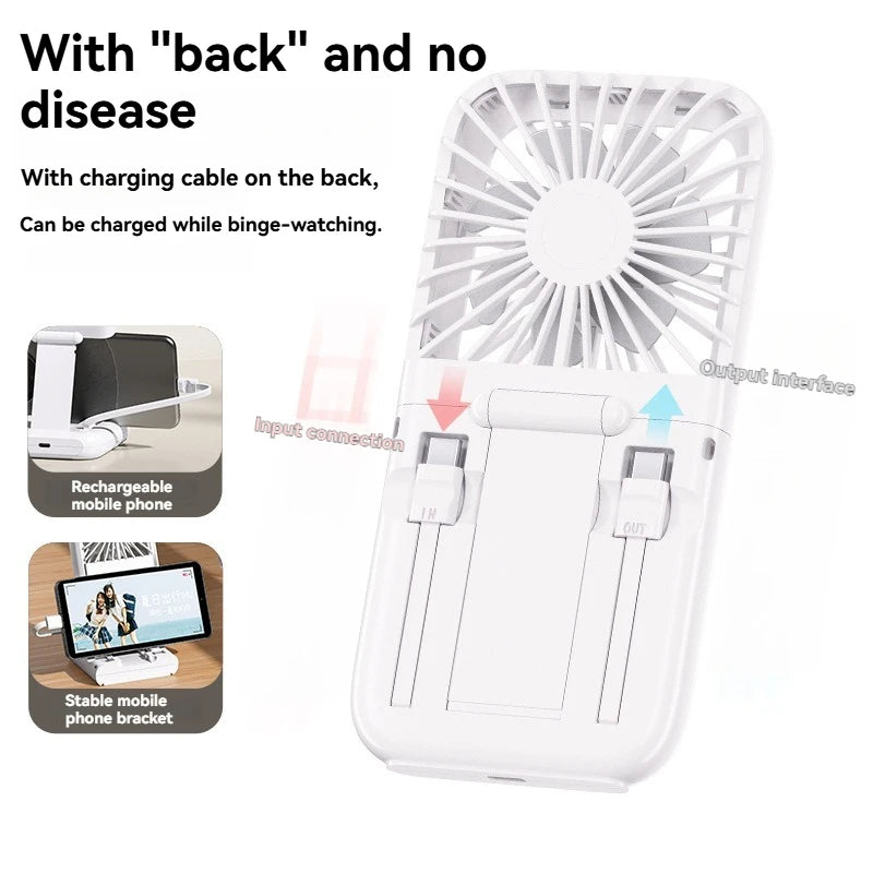 Summer Portable Ultra-thin Neck Small Fan F30 USB Charging Semiconductor Refrigeration Infinity Handheld Icing Fan