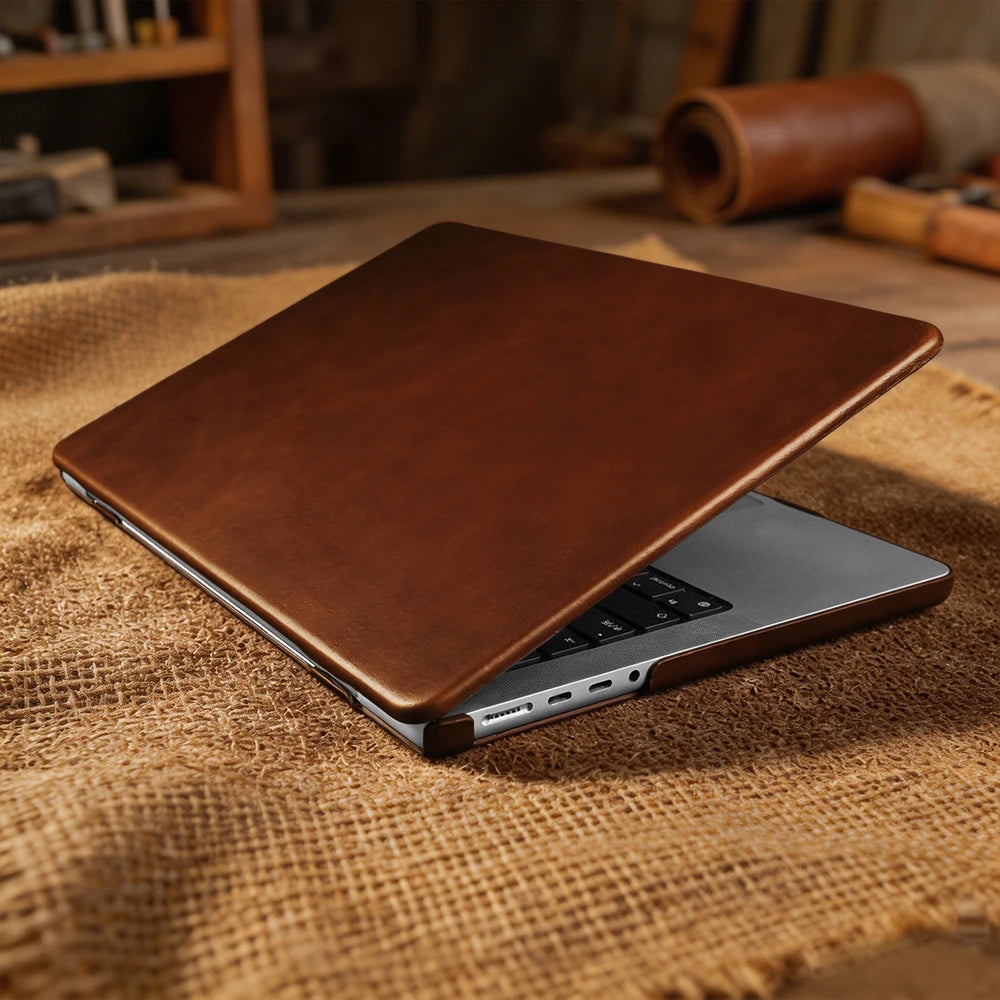 Laptop Genuine Leather Case for Macbook Air 15 A3448 M5 Pro 16 A3428 A3429 Pro 14 A3426 A3427 Air 13 A3449 M5 2026 Cover Cases