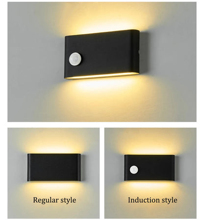 Outdoor Waterproof Wall Lamp Sensor Wall Lamp Human Body Sensor Wall Lights Aluminum Induction Porch Lamp Courtyard Lamp Fixture