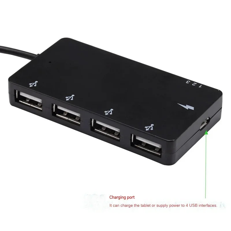 1 Set Micro USB OTG 4 Port Hub Power Charging Adapter Cable For Smartphone Tablet High Speed