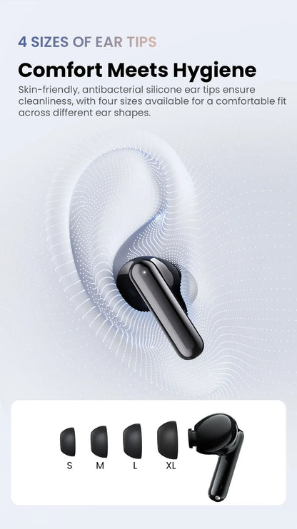 HAYLOU Flowbuds N50 ANC Bluetooth 6.0 Wireless Earphones Active Noise Cancellation 6 Mics AI Claer Call Earbuds 32H Playtime