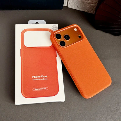 Luxury Official Technology Woven Magnetic Case For iPhone 18 17 16 15 14 13 Pro Max For Magsafe Technical Fabric Original Cover