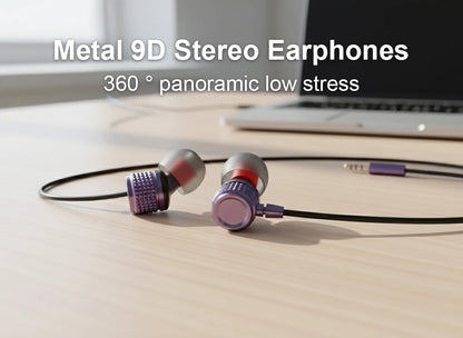 USB Type C Earphones HiFi Heavy Bass Earbuds Metal In Ear Noise Reduction 3.5MM Wired Headphones For Samsung S25 24 Z Fold7 Flip