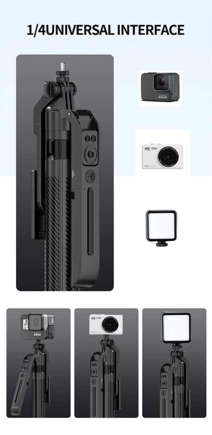 COOL DIER C12 AI Tracking Gimbal Tripod Gimbal Stabilizer Wireless Selfie Stick Foldable Holder With Bluetooth Shutter For Live