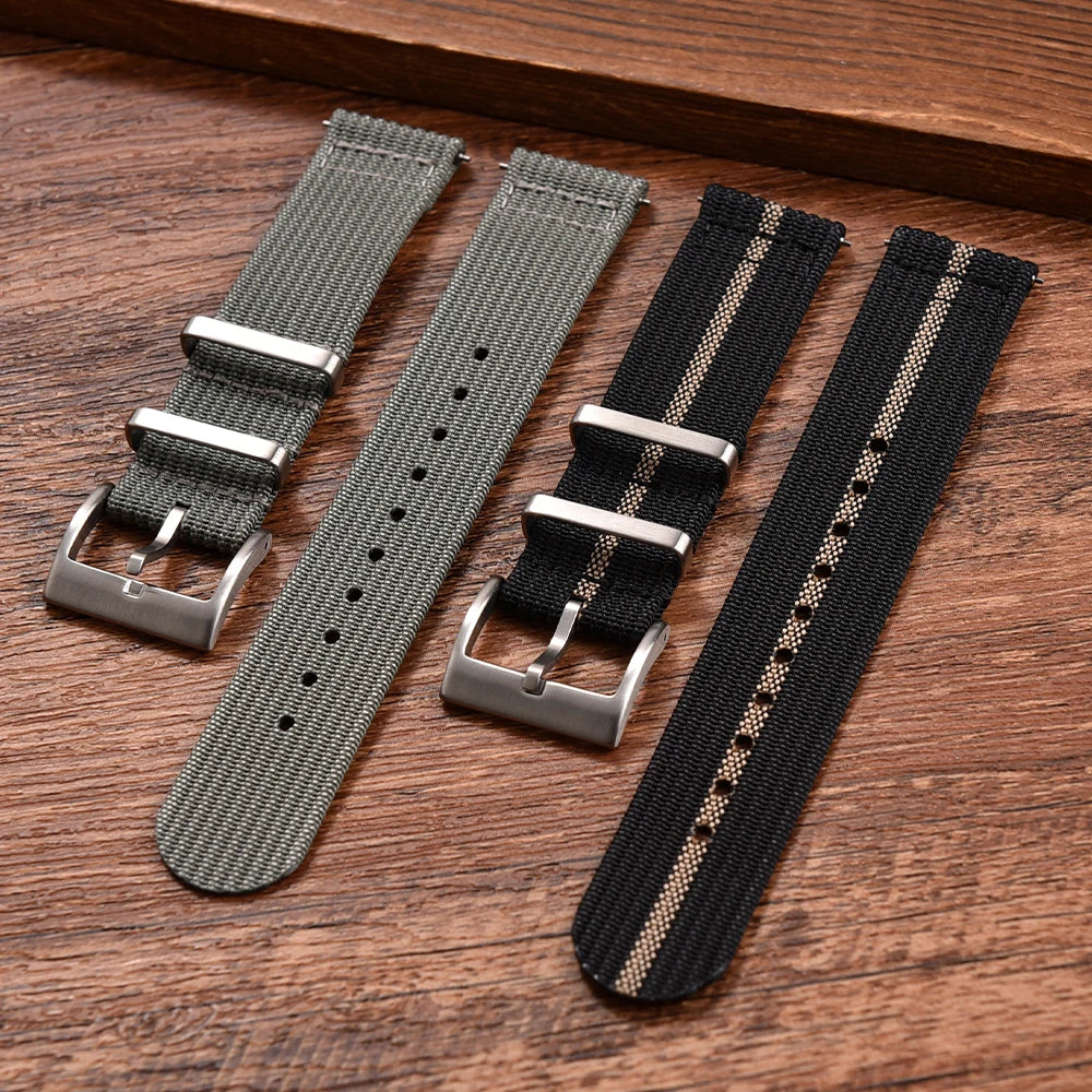 New Ribbed Nylon Watch Strap 18mm 20mm 22mm Qucik Release Straps Military Sports Watchband Fabric Strap for Omega/Smart/Samsung