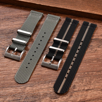 New Ribbed Nylon Watch Strap 18mm 20mm 22mm Qucik Release Straps Military Sports Watchband Fabric Strap for Omega/Smart/Samsung