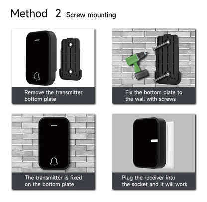 Acrylic Decoration Does Not Require Batteries Kinetic Energy Door Bell Household Waterproof Wireless Electronic Doorbell