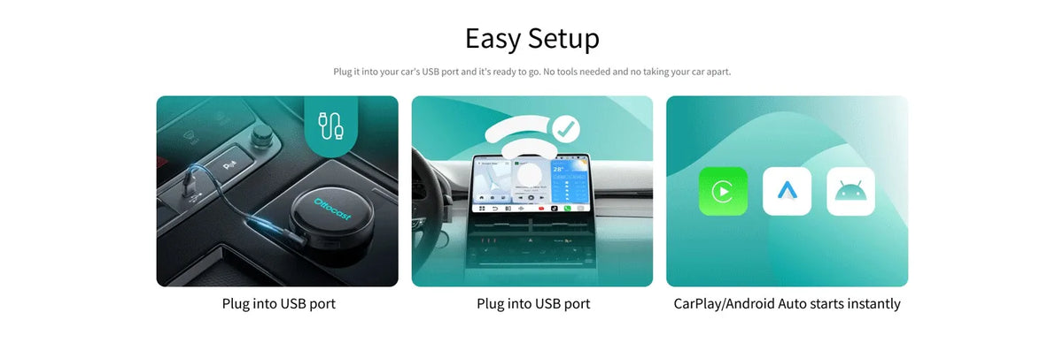 OTTOCAST P3 Pro Ai Box Wireless Carplay Android Auto Aadapter Ai Voice QCM 6225 Video Box for Benz Audi Kia Hyundai VW Toyota