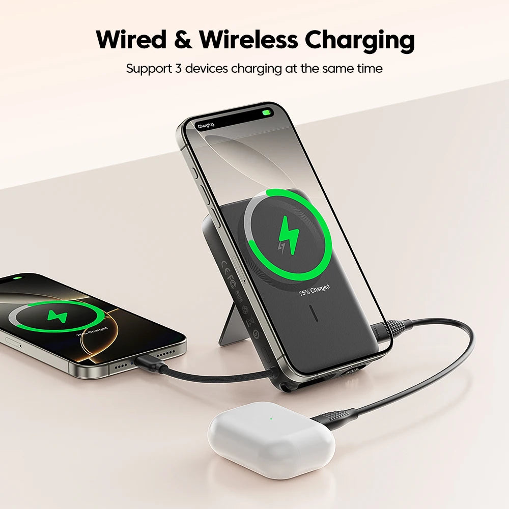 Toocki PowerBank 10000mAh Magnetic Wirelss 15W USB C PD 22.5W Fast Charge for iPhone 16 15 14 13 Portable Power Bank for Magsafe