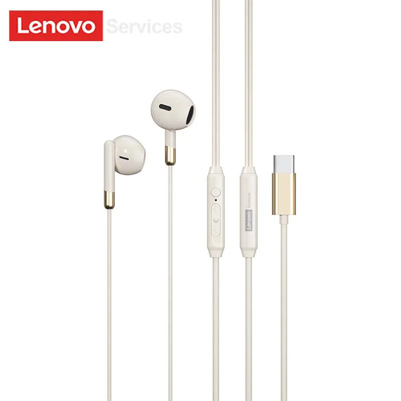 Lenovo Y106 3.5mm TypeC Wired Earphone With Microphone In Ear Wire-controlled Headset HiFi Sound Gaming Earbuds Low Latency New