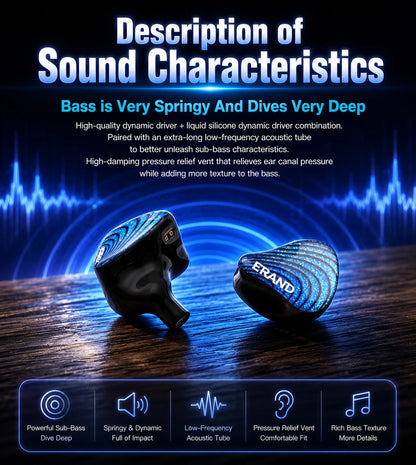 ERAND RESONANCE 5 2DD+2BA+1MP Hybrid IEMs HIFI In-ear Wired Earphones 5-driver 5-tube 5-way Monitor Headphones Earbuds