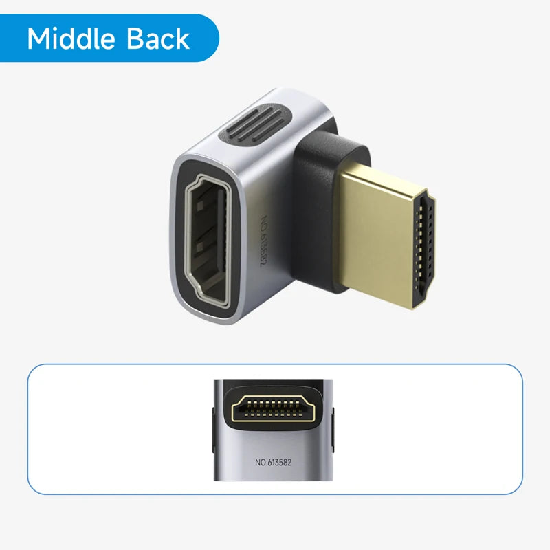 Hagibis HDMI to HDMI Adapter Right Angle 90 Degree Male to Female HDMI 2.1 Coupler  Cable Extender Connector Conventer L-Shaped