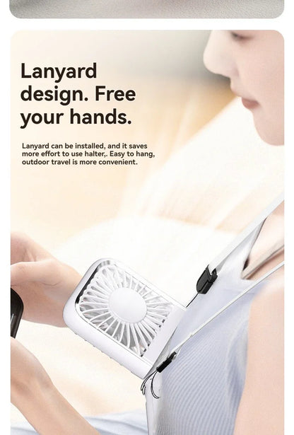 Summer Portable Ultra-thin Neck Small Fan F30 USB Charging Semiconductor Refrigeration Infinity Handheld Icing Fan