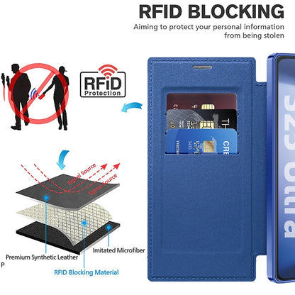 For Magsafe Magnetic Luxury Solid Color Leather Flip Wallet Card Slot Phone Case For Samsung S25 Ultra S23 S22 S24 Ultra Plus