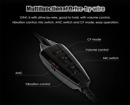 Somic G941 ANC Stereo Over-Ear Gaming Headset Wired Gaming Headphone With MIC USB LED Light Active Noise Cancellation
