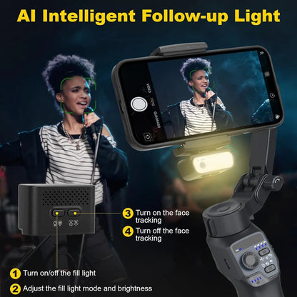 Mobile gimbal stabilizer ,Phone Stabilizer for Video Recording with Face/Object Tracking,3-Axis Gimbal for Android,iPhone