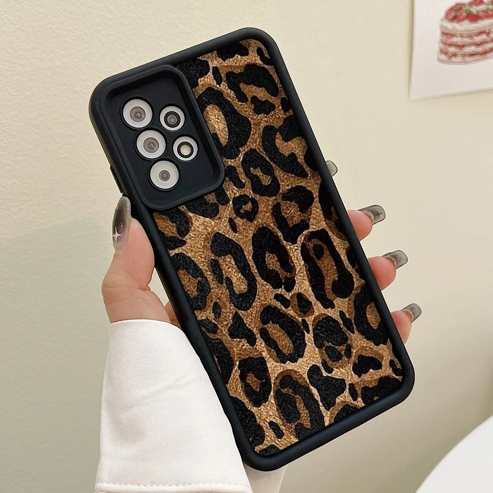 Leopard Pattern Case For Samsung Galaxy S25 Ultra Case Samsung S26 Ultra S24 FE S25 Plus S23 S22 S21 S20 FE A73 5G Cases Cover