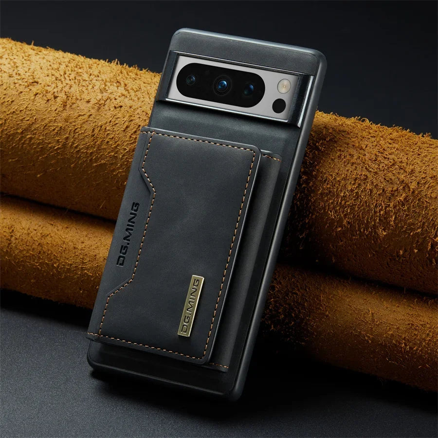 Luxury Magnetic Leather Wallet Case for Google Pixel 9 Pro 8 7 7A 6 6A Fold Pixel9 XL Pixel7 Kickstand Credit Card Holder Cover