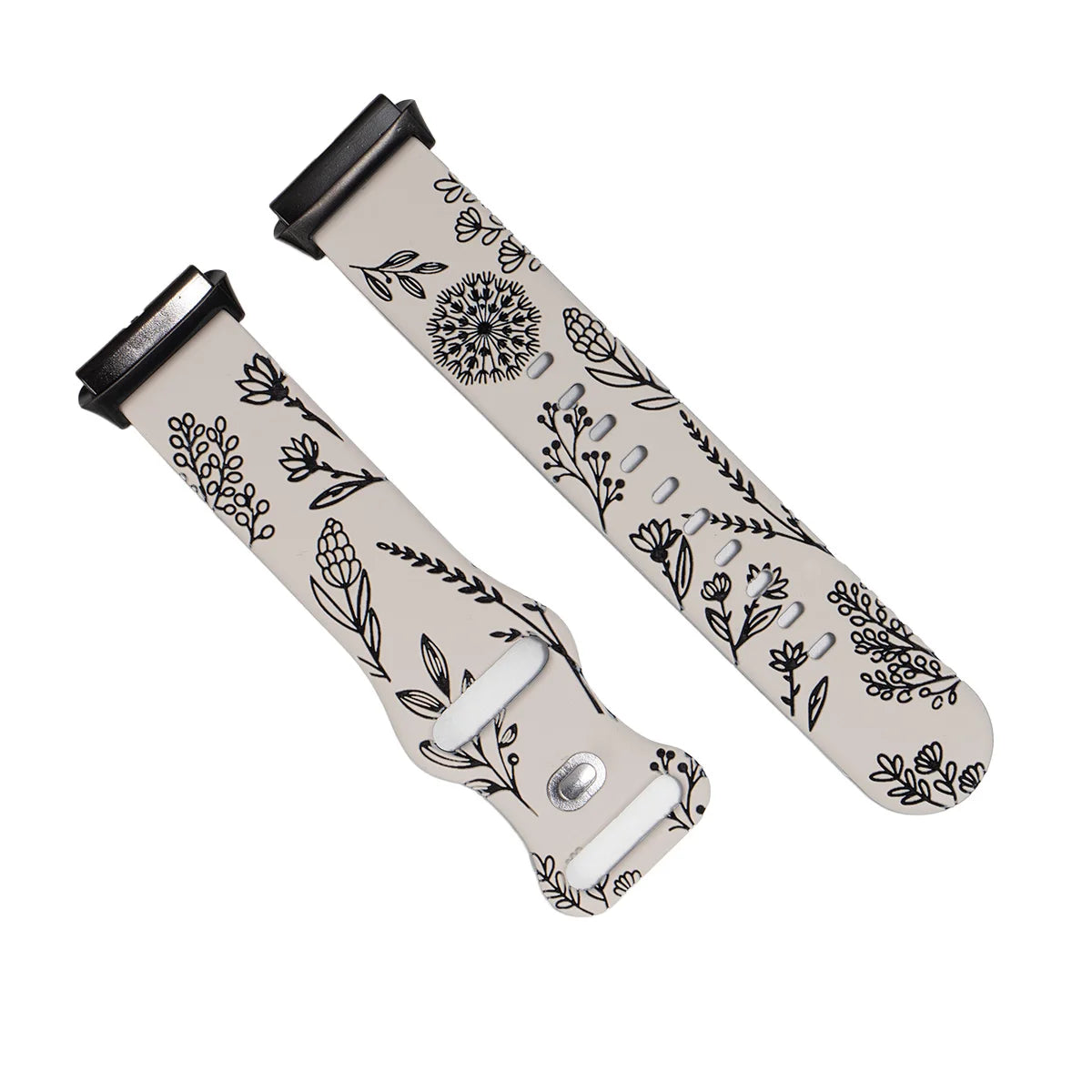 Flower Design Engraved Silicone Strap For Redmi Watch 3 /3 Lite /3 Active Two-tone Silicone Sport Strap For Redmi Watch3
