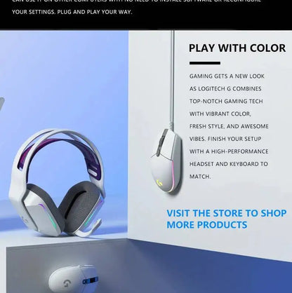 Logitech G203 Prodigy Wired Gaming Mouse 8000 DPI RGB Lighting 6 Buttons On-Board Memory 2.1m Cable Windows ChromeOS