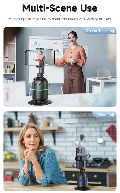 Selfie Stick Stabilizer 360° Auto Face Tracking AI Gimbal All-in-One Desktop Phone Holder Tripod for Smartphone Video Vlog Live
