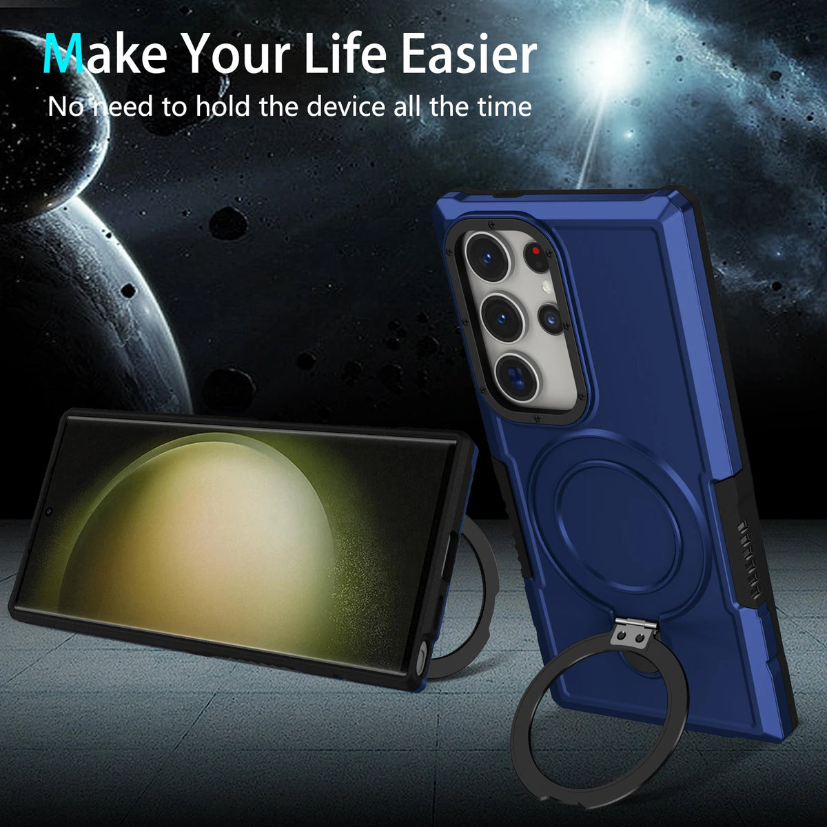 Luxury Armor Case for Samsung Galaxy S26 S25 S24 S23 S22 S21 S20 Note 20 Ultra Plus FE F12 Ring Holder Slide Lens Stand Cover