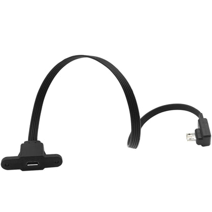 5CM 10CM 20CM MicroUSB panel mounting connector female Micro USB 5-pin.extension cable 30cm 50cm, with screw holes