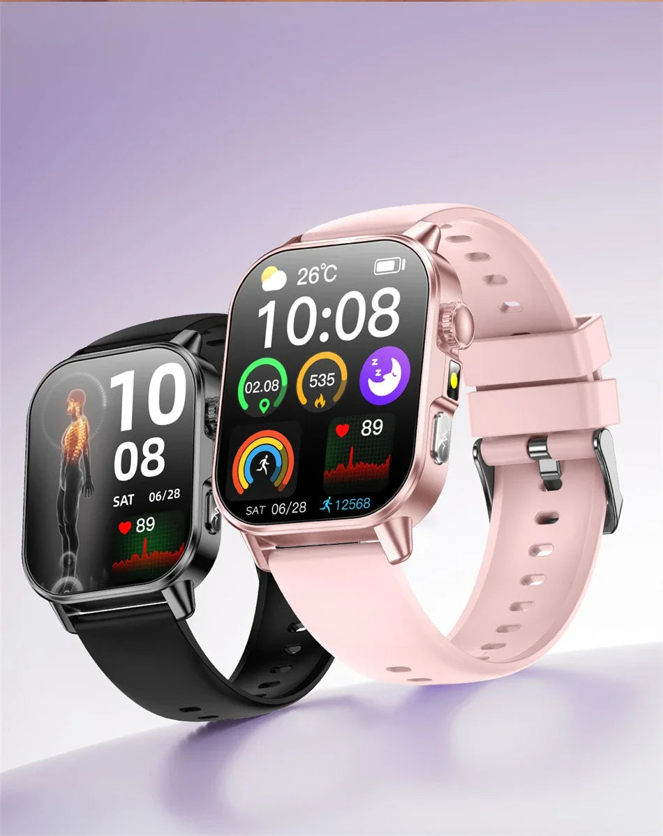 2026 New Professional-Grade Health Smart Watch Men ECG BP HR Uric Acid Lipid BMI Body Analysis Bluetooth Call Smartwatch Women