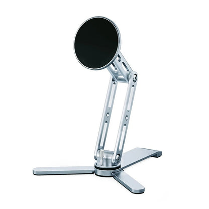 2-in-1 Alloy Magnetic Phone Stand, Foldable 360 Rotation, Handheld & Desktop Dual Use, Universal Compatible with Phone & Tablet