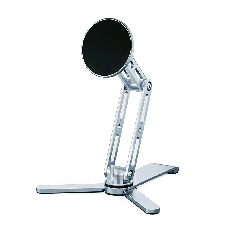 2-in-1 Alloy Magnetic Phone Stand, Foldable 360 Rotation, Handheld & Desktop Dual Use, Universal Compatible with Phone & Tablet