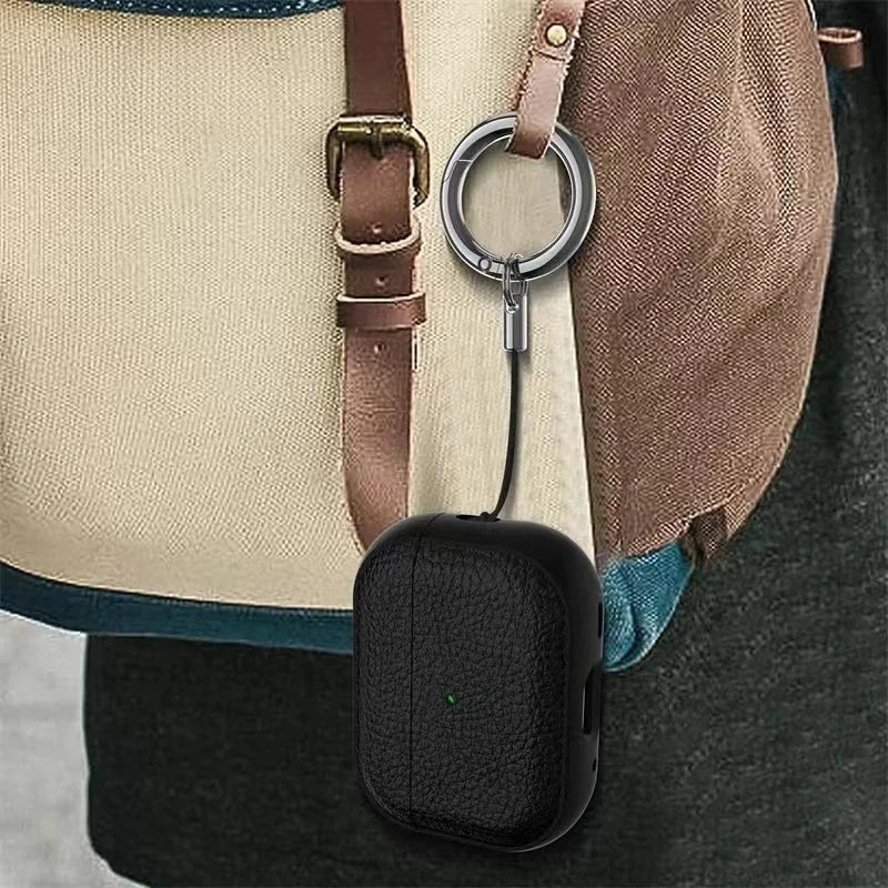 Litchi Leather Case For AirPods 4 3 2 1 Business Earphones Cases For Apple AirPods Pro 1st 2nd Gen Cover Headset Shell With Hook