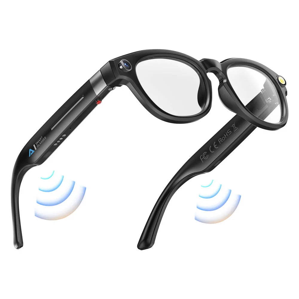 AI Shooting Smart Glasses Blue Tooth Call Automatic Color Changing Lenses Real Time Translation Music 4K Camera Men Women